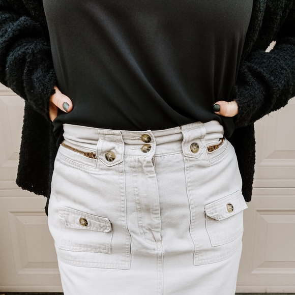 St John's Bay Cotton Canvas Long Pencil Skirt 6 - Picture 2 of 7